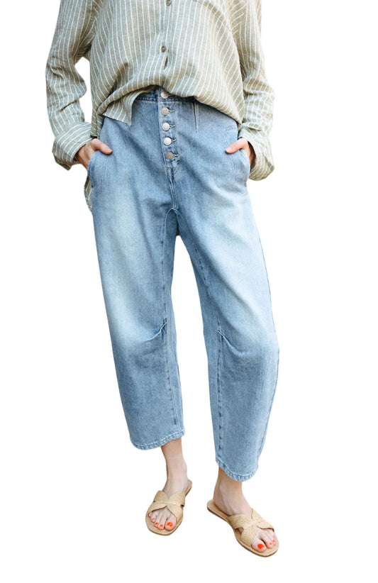 Miou Muse - Denim Button Barrel Jean