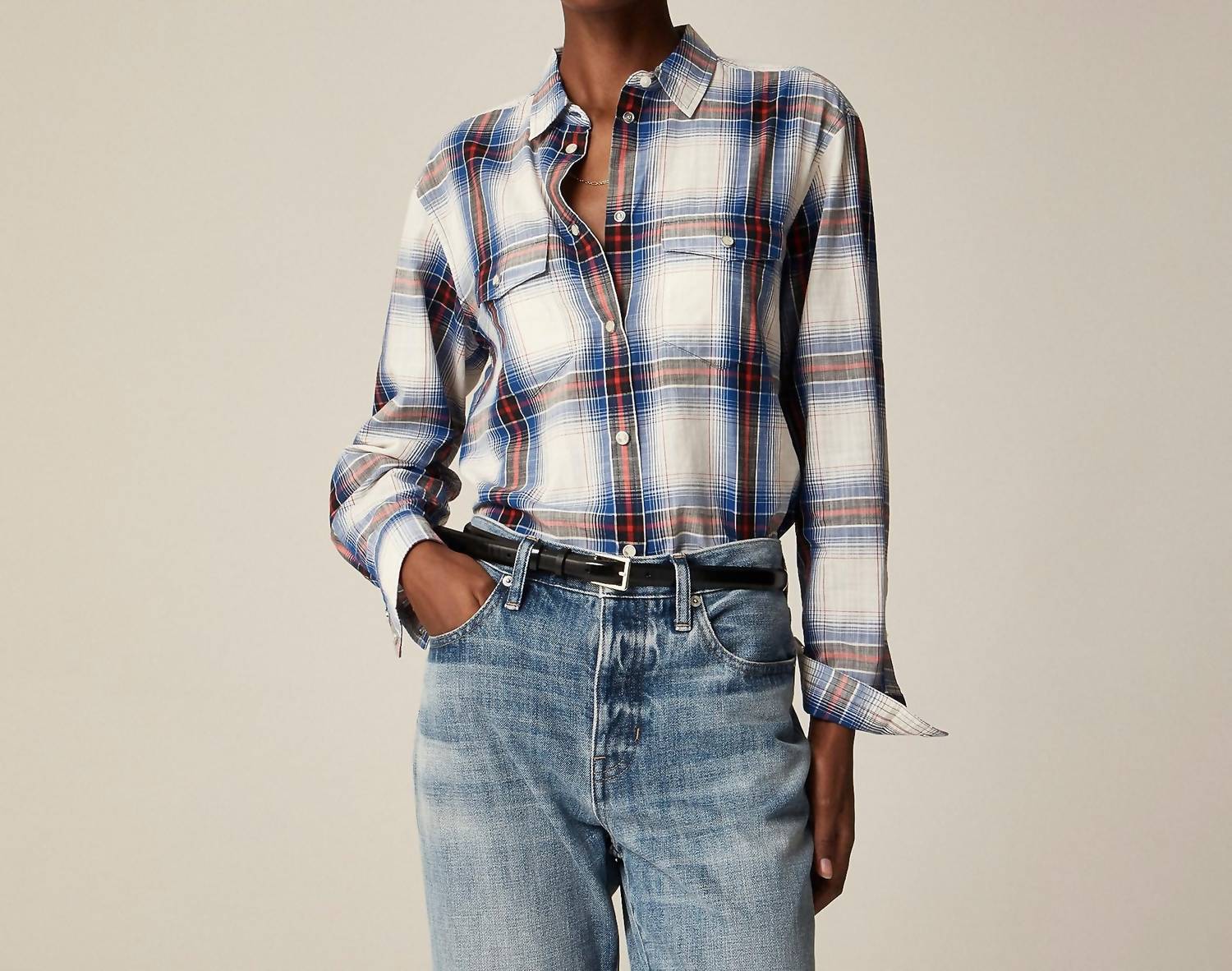 J.Crew - Western Shirt In Plaid Cotton Voile