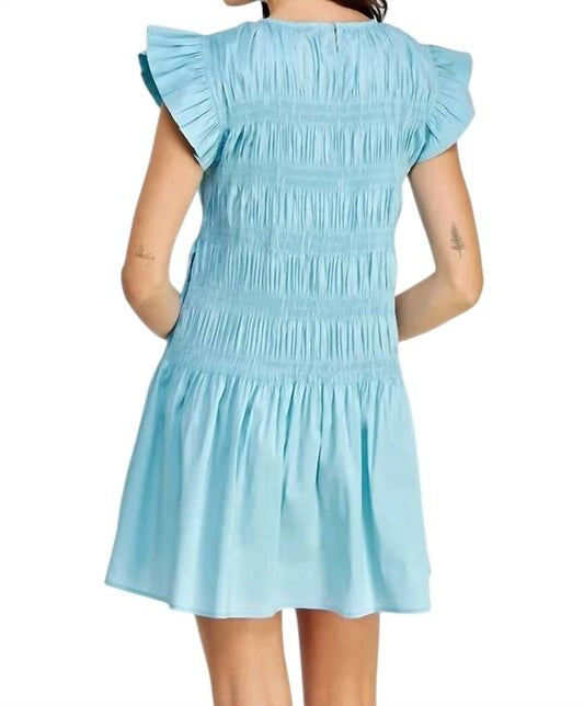 Strut & Bolt - Smocked Bodice Poplin Mini Dress