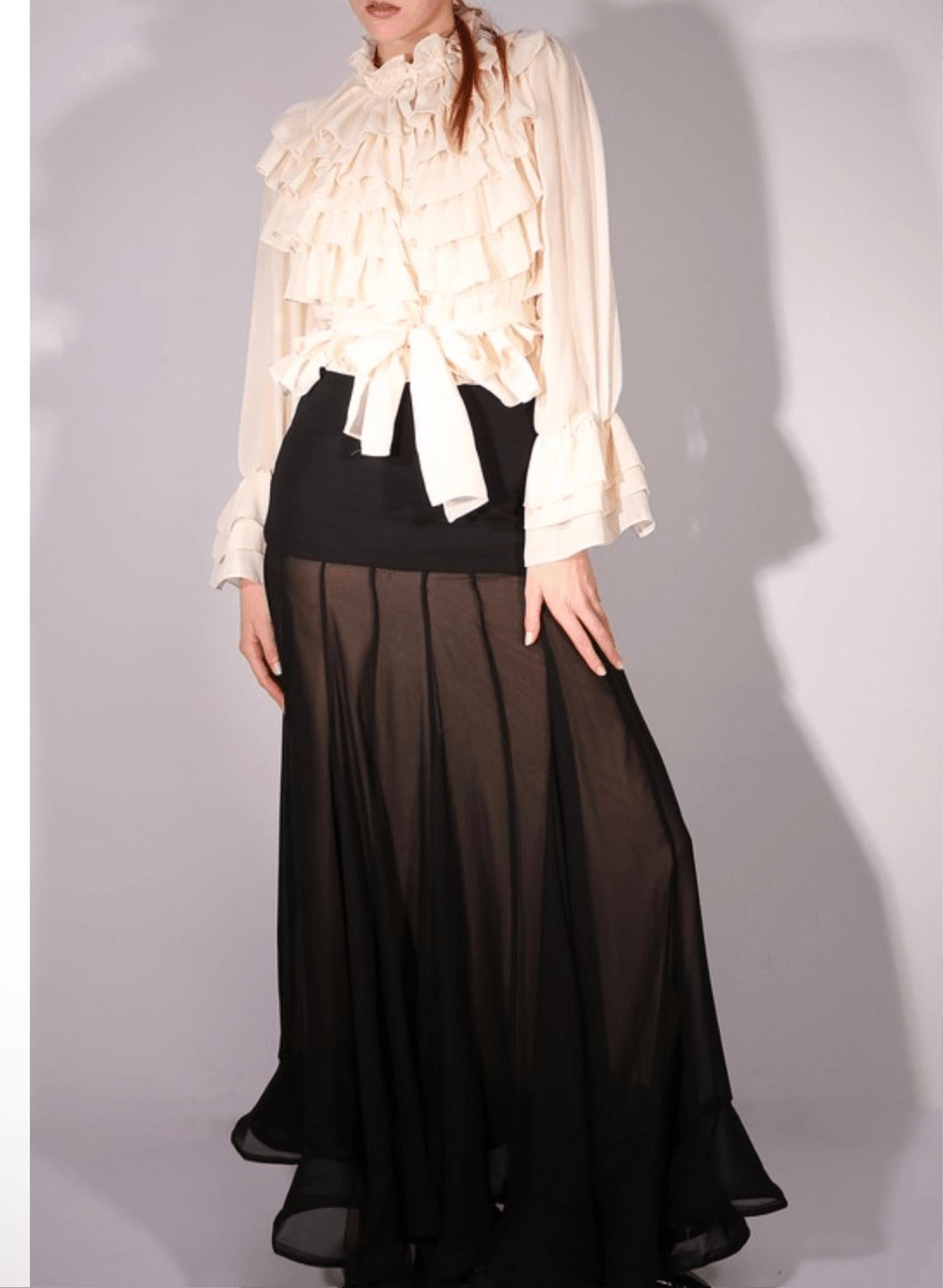 Beulahstyle - Sheer Ruffle Blouse