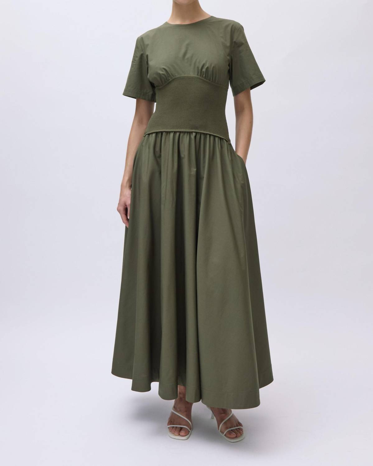 SIMKHAI Wrenna Midi Dress in fern 1 - women's dress