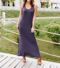 Blues & Greys - On Fire Twisted Back Maxi Dress