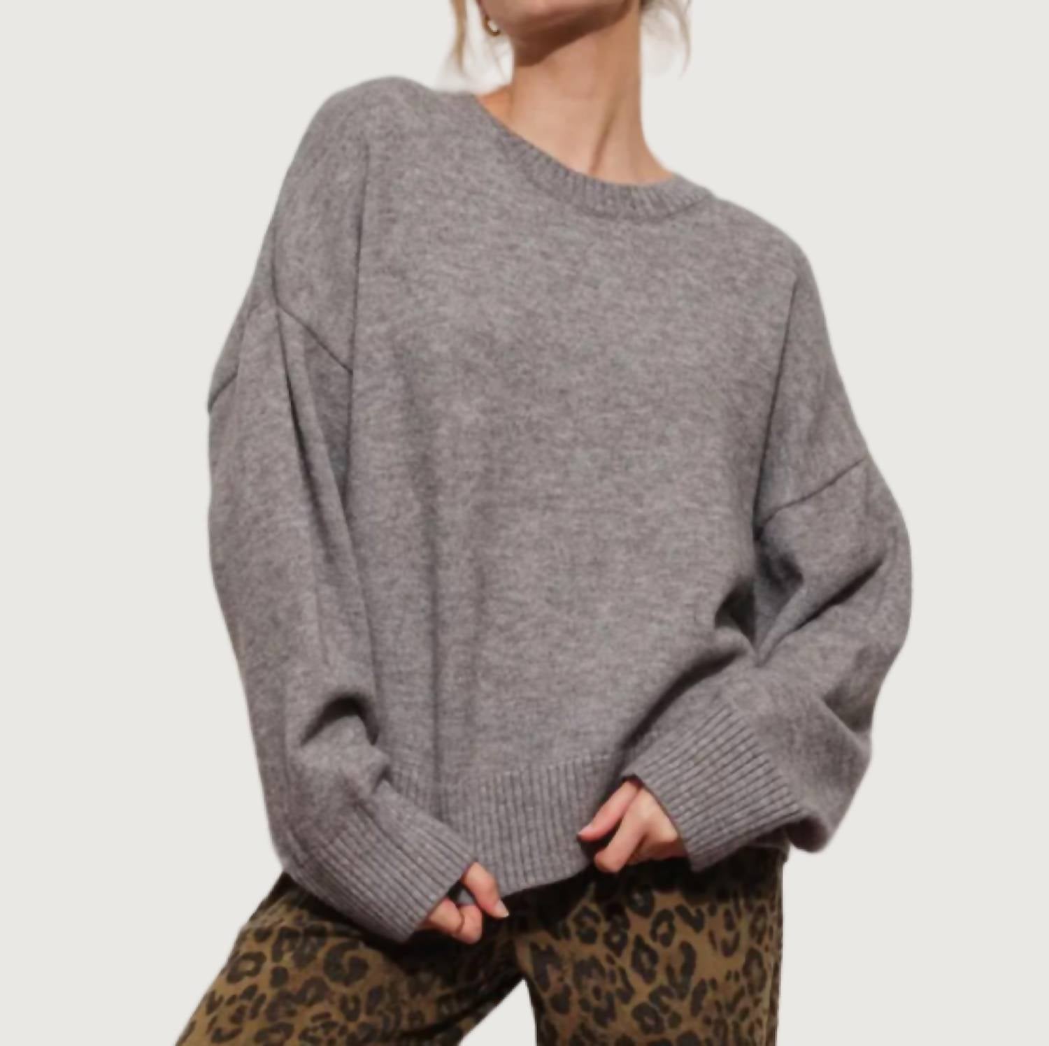 Mimosa Jaci Crewneck Sweater in grey - women's sweater