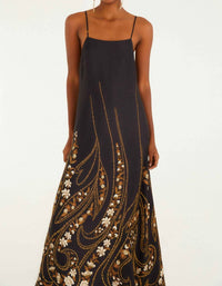 Farm Rio - Garden Silhouette Slip Midi Dress