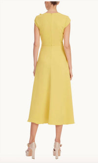 Badgley Mischka - Floral Appliqué Cap sleeve Midi Dress