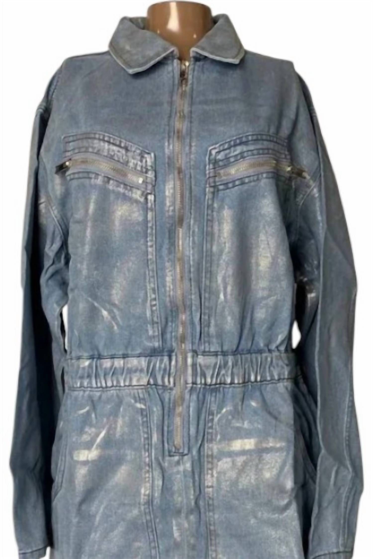 Veveret - Denim Zip-up Jumper Dress