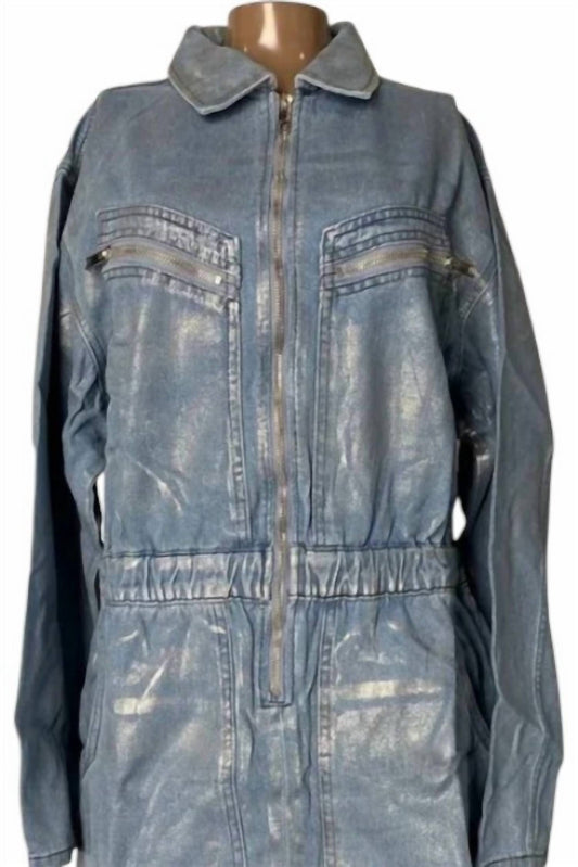 Veveret - Denim Zip-up Jumper Dress