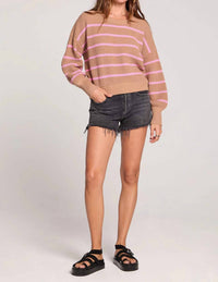 saltwater LUXE Opal Sweater Top in latte - women's sweater