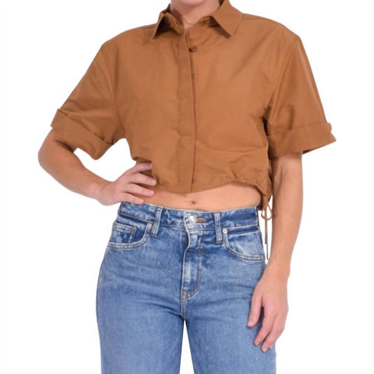 Jonathan Simkhai - RYETT SHORT SLEEVE CROPPED SHIRT