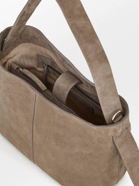 Beck Sondergaard Women’s Fraya Suede Small Tote Crossbody Bag in tan - women's bag - detail view