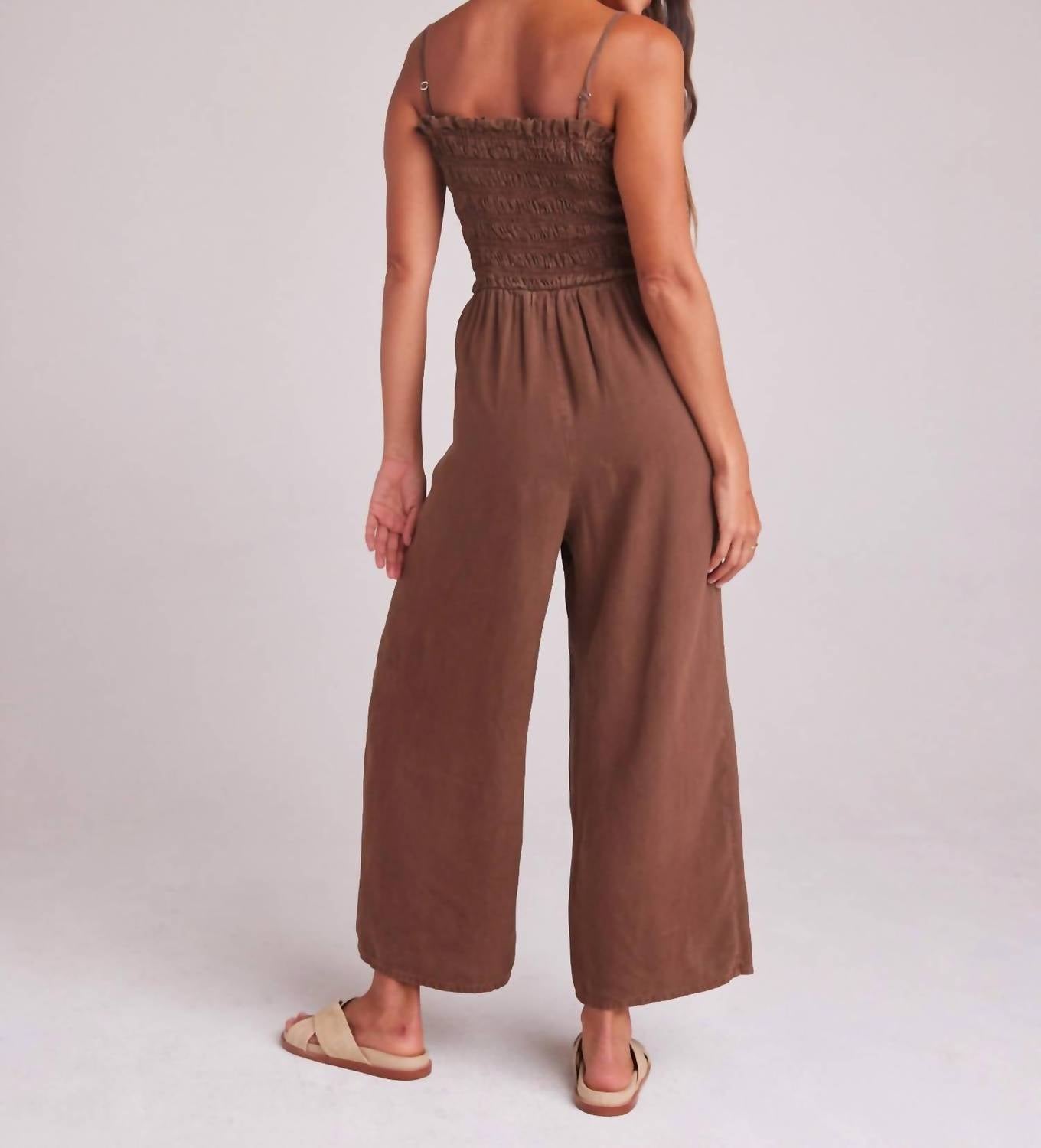 Bella Dahl - Wide Leg Smocked Ruffle Jumpsuit