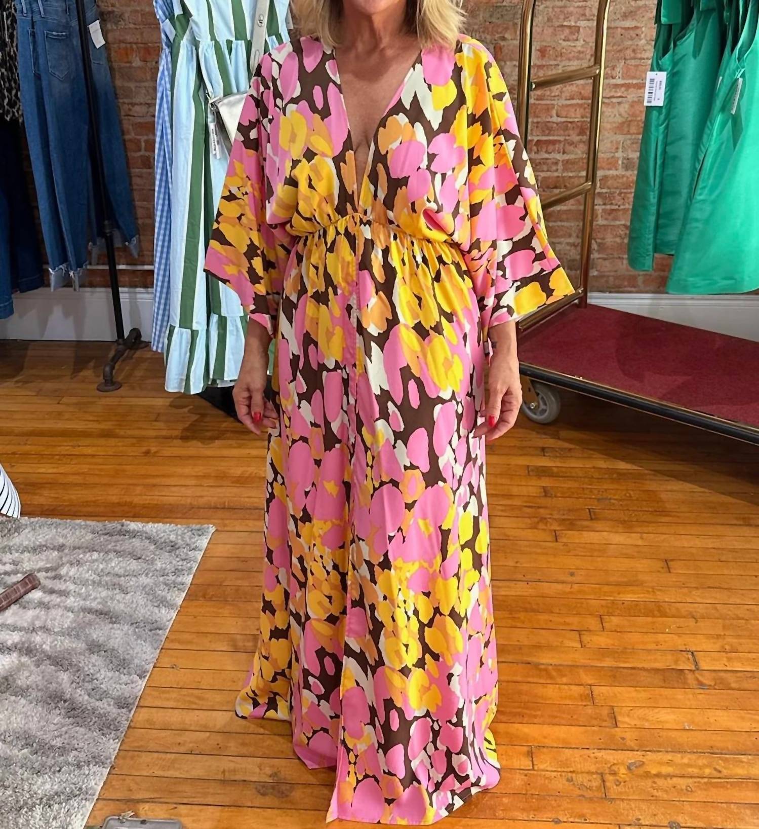 Tyche - Palm Royale Kimono Maxi Dress