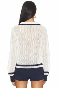 Bobi - Polo Cropped Stripe Sweater