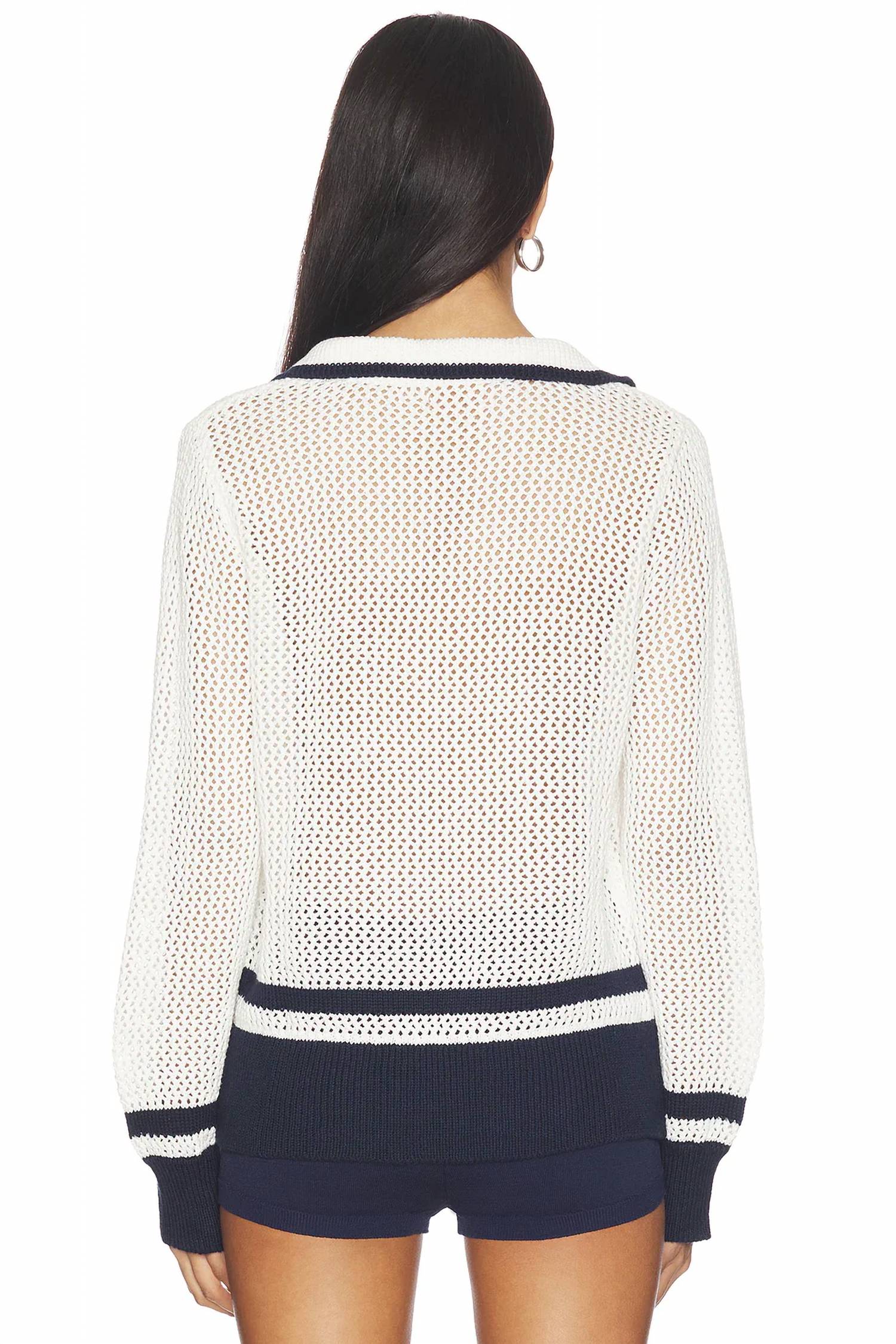 Bobi - Polo Cropped Stripe Sweater
