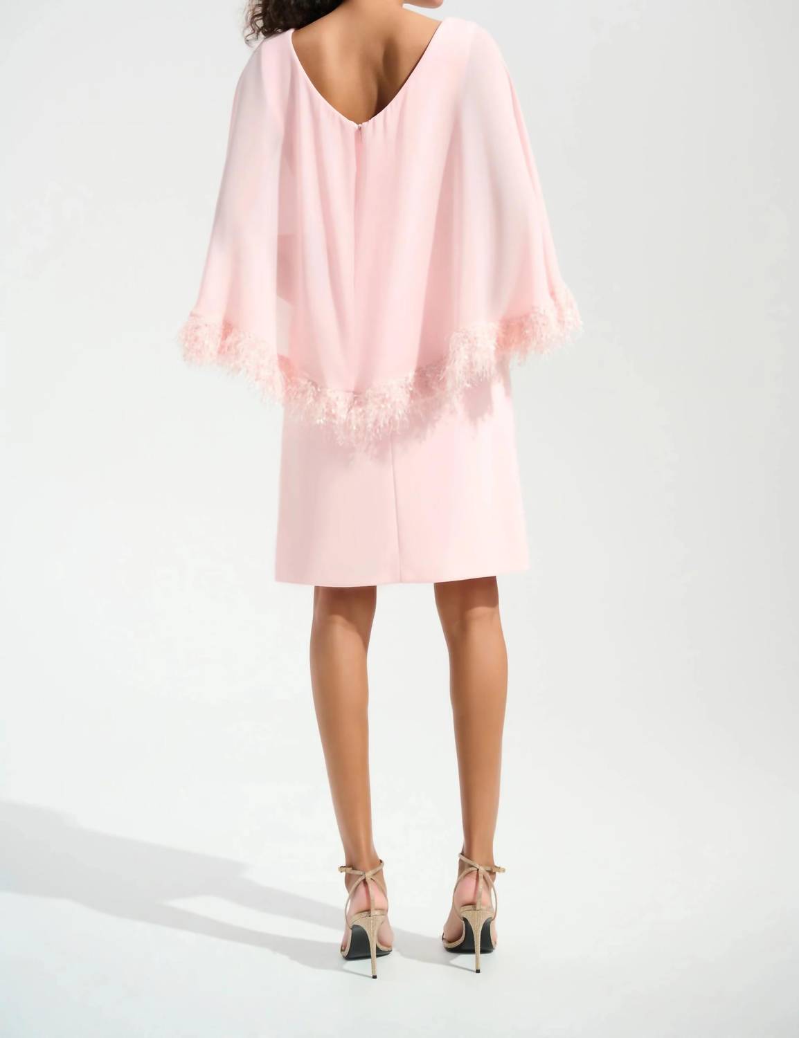 Joseph Ribkoff - Chiffon Cape Sleeves A-line Dress