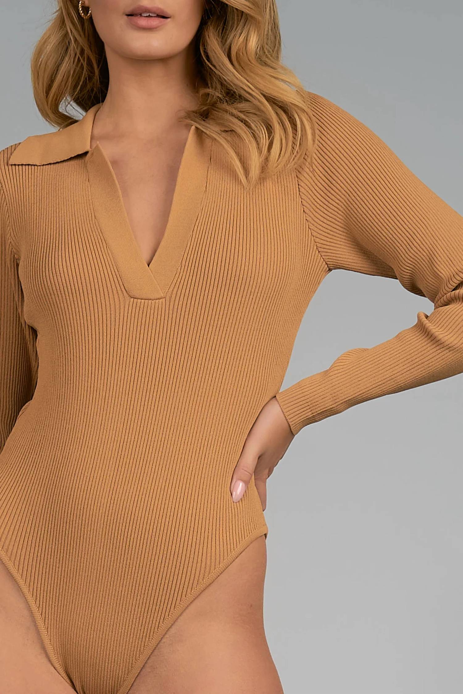 Elan - V-neck Sweater Bodysuit