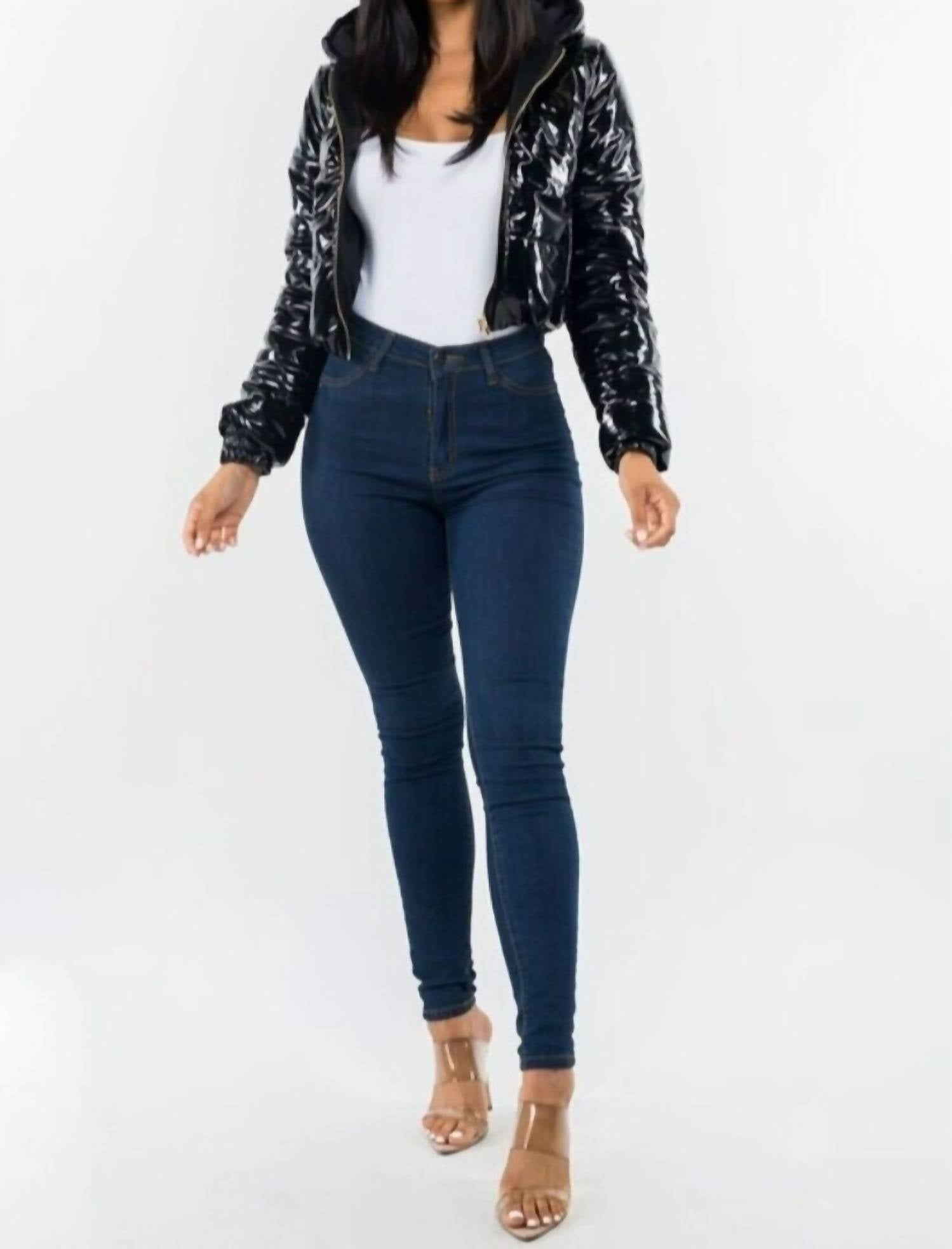 GLOSSY CROP JACKET