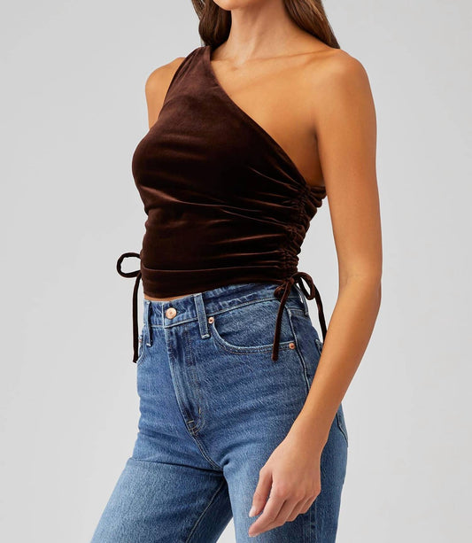 Amanda Uprichard - Ania Velvet One Shoulder Top