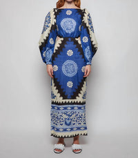 Johanna Ortiz - Glorious Rivers Midi Dress With Puff Sleeves And Cutout Waist