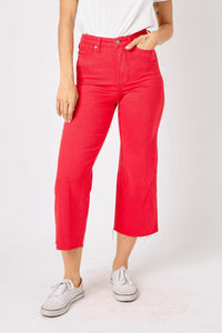 Judy Blue - Tummy Control Wide Leg Crop Jeans