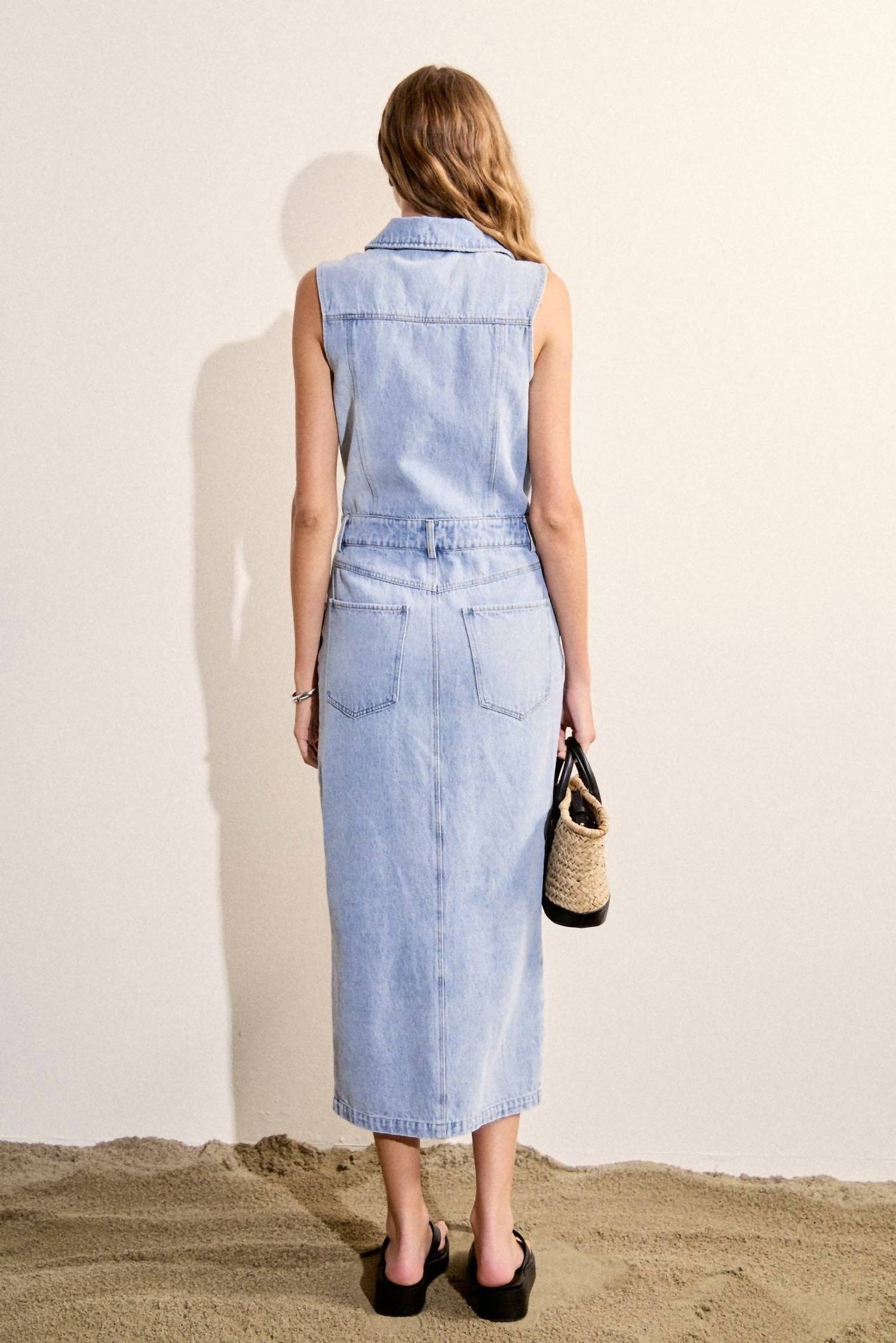 English Factory - Sleeveless Maxi Denim Dress