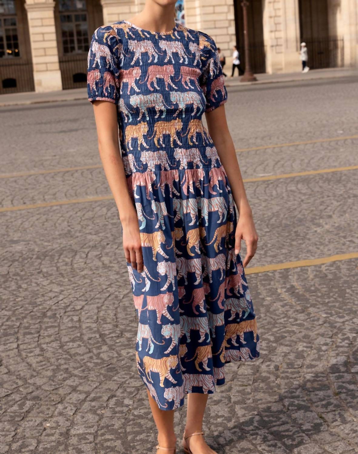 Oliphant - Women's Smocked Drop Waist Maxi Dress