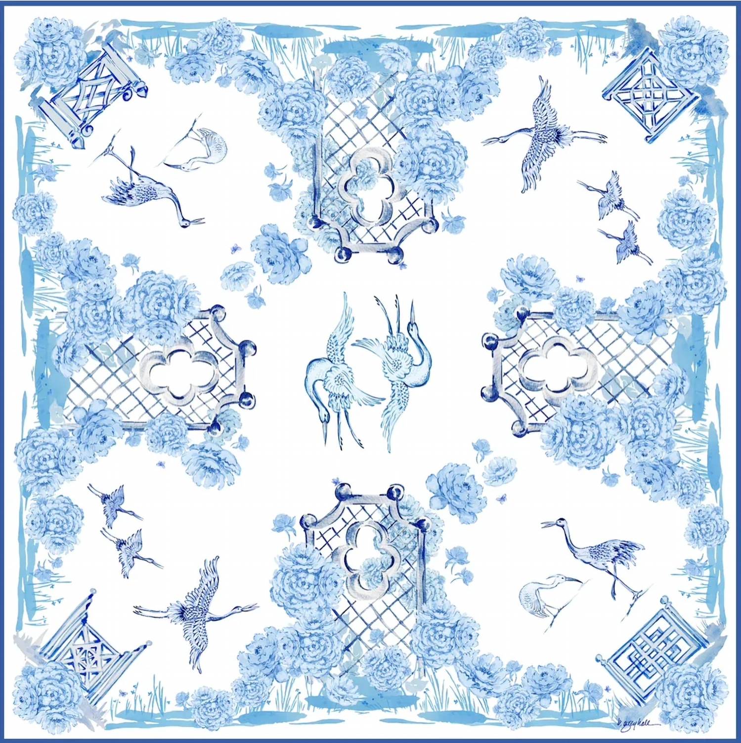 Grey Hall Design - Women's Crane Lagoon Scarf