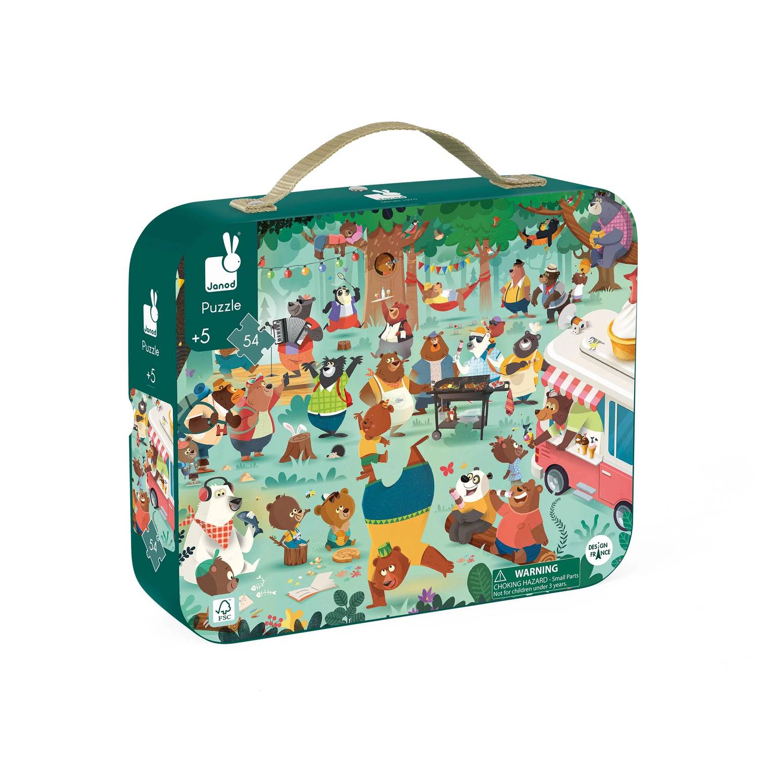 Janod - Family Bears 54-piece Cardboard Puzzle