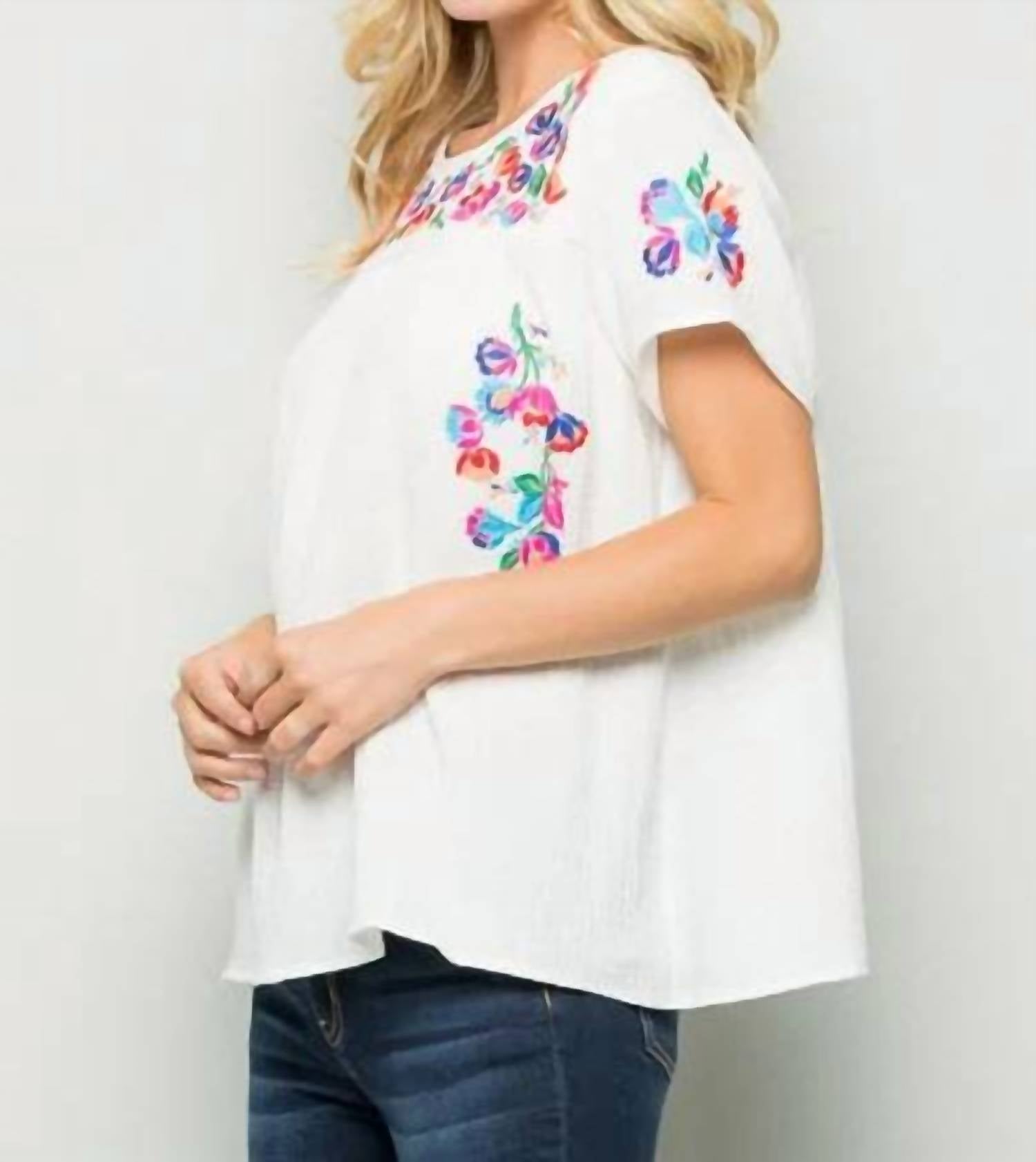 See And Be Seen - On The Border Embroidered Top