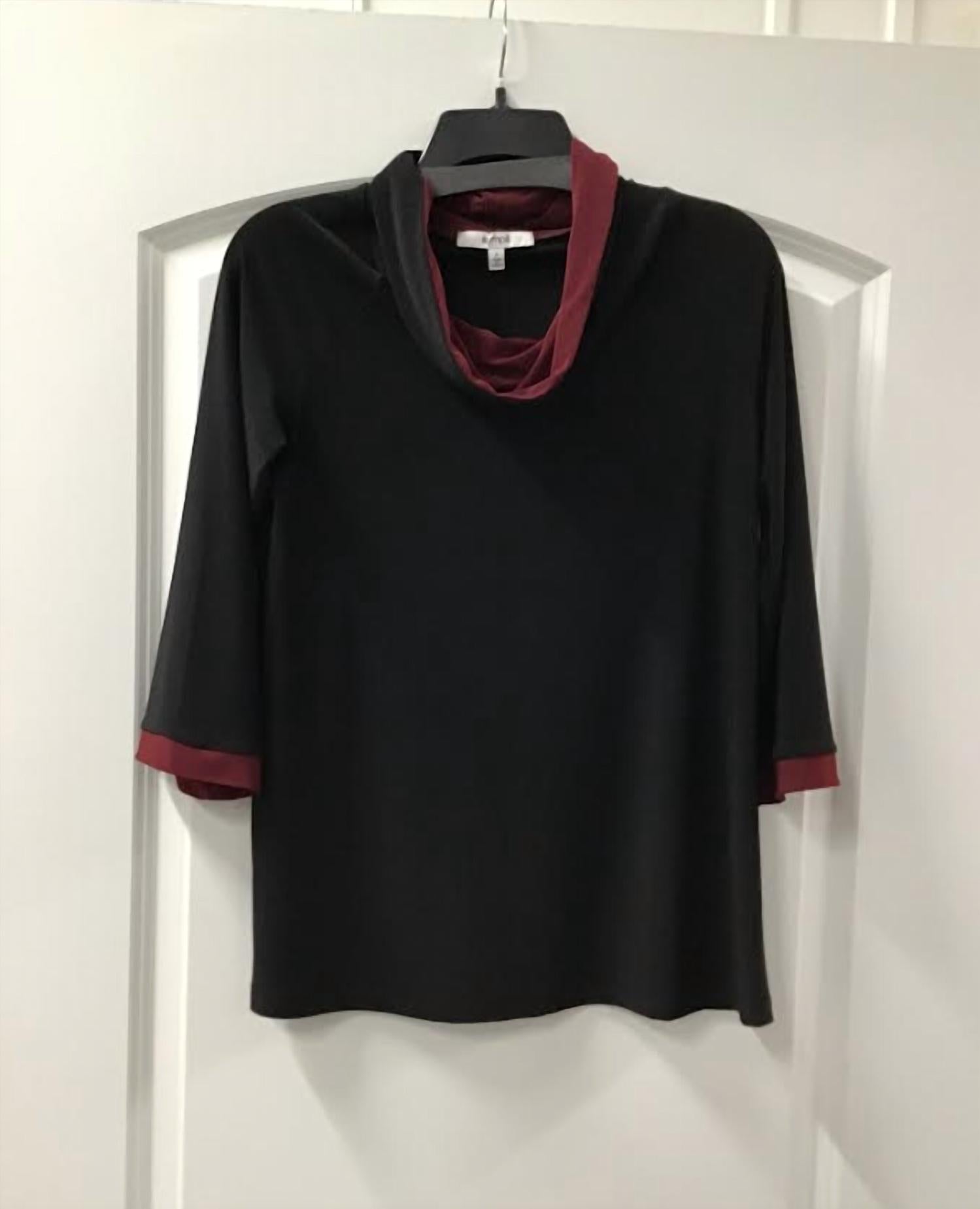 Sympli - Women's Raglan Sleeve Cowl Neck Top