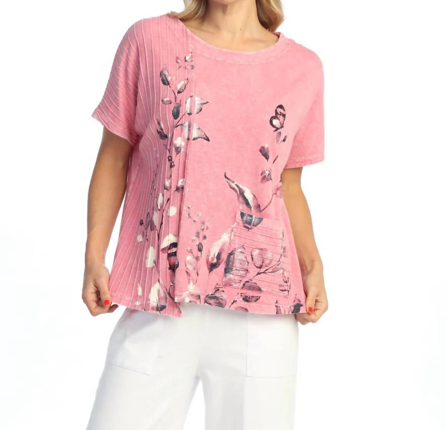Jess & Jane - Botanica Mineral Washed Cotton Rib Contrast Top