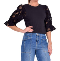 Cinq A Sept - Embroidered Cotton Paisley Carmine Top