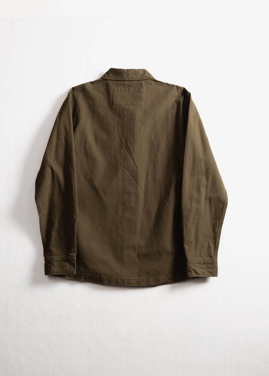 Iron & Resin Men's Deadstock Overshirt in army - men's jacket - detail view
