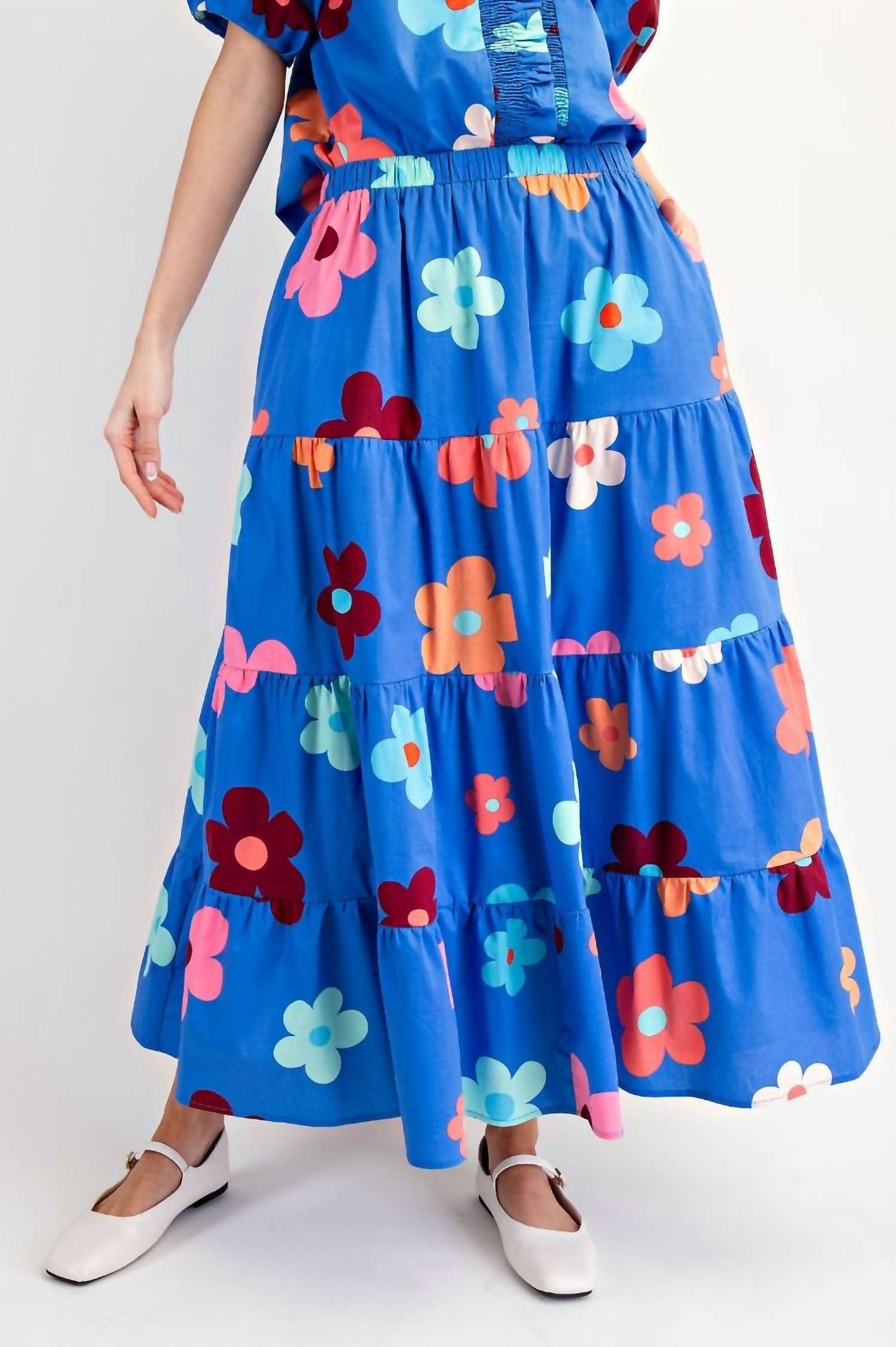 Easel - Printed Poplin Wrap Skirt