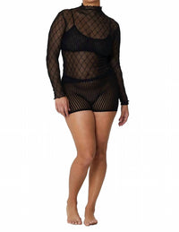 Find Me Now - Wanda Mesh Long Sleeve Mock Neck Top