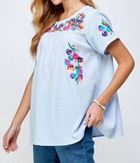 See And Be Seen - On The Border Embroidered Top