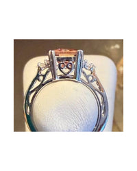 P & K Jewelry Women's Amber Stone Ring in silver - women's jewelry - alternate view