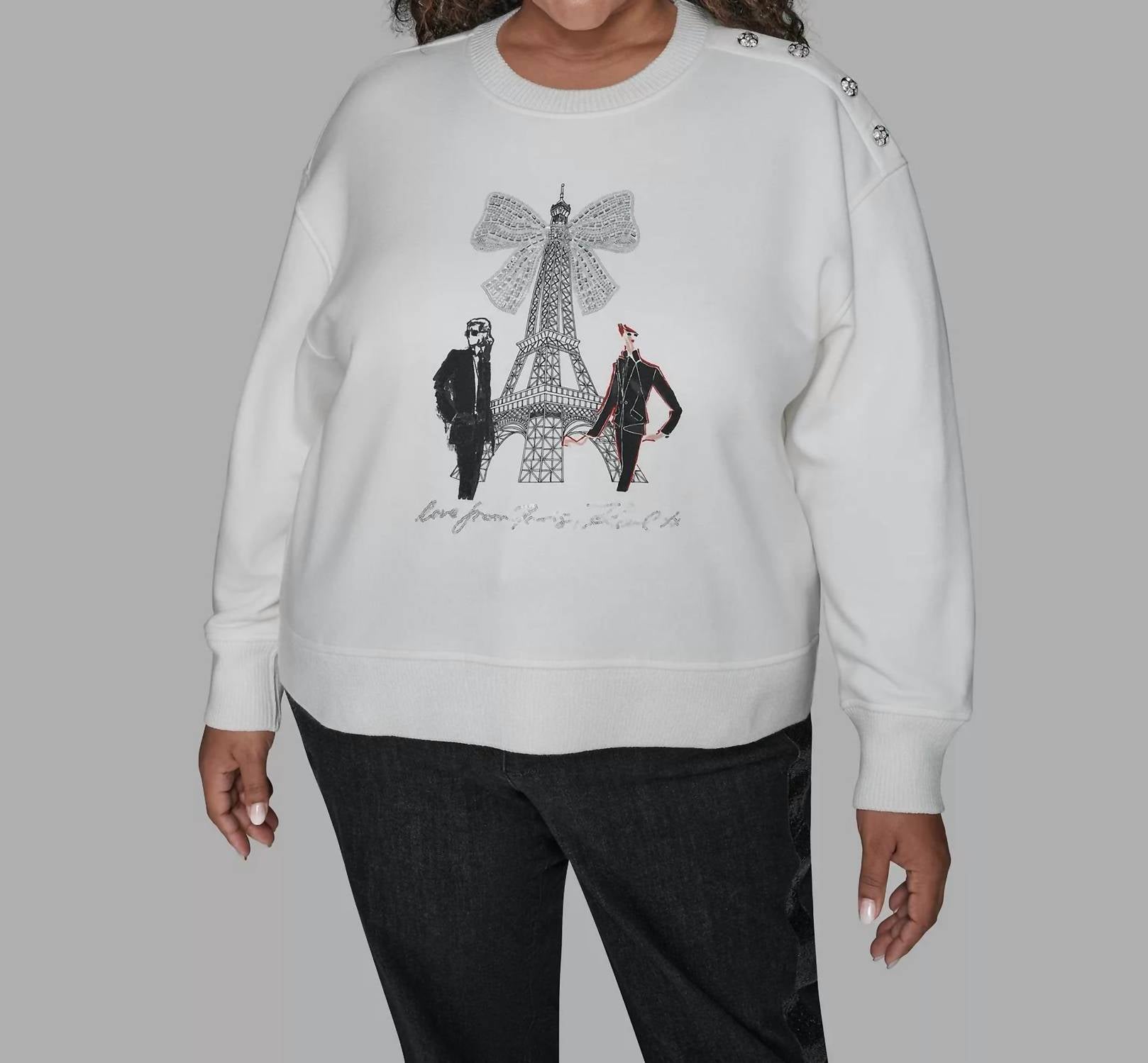 Karl Lagerfeld - Eiffel Tower Crewneck Sweatshirt - Plus