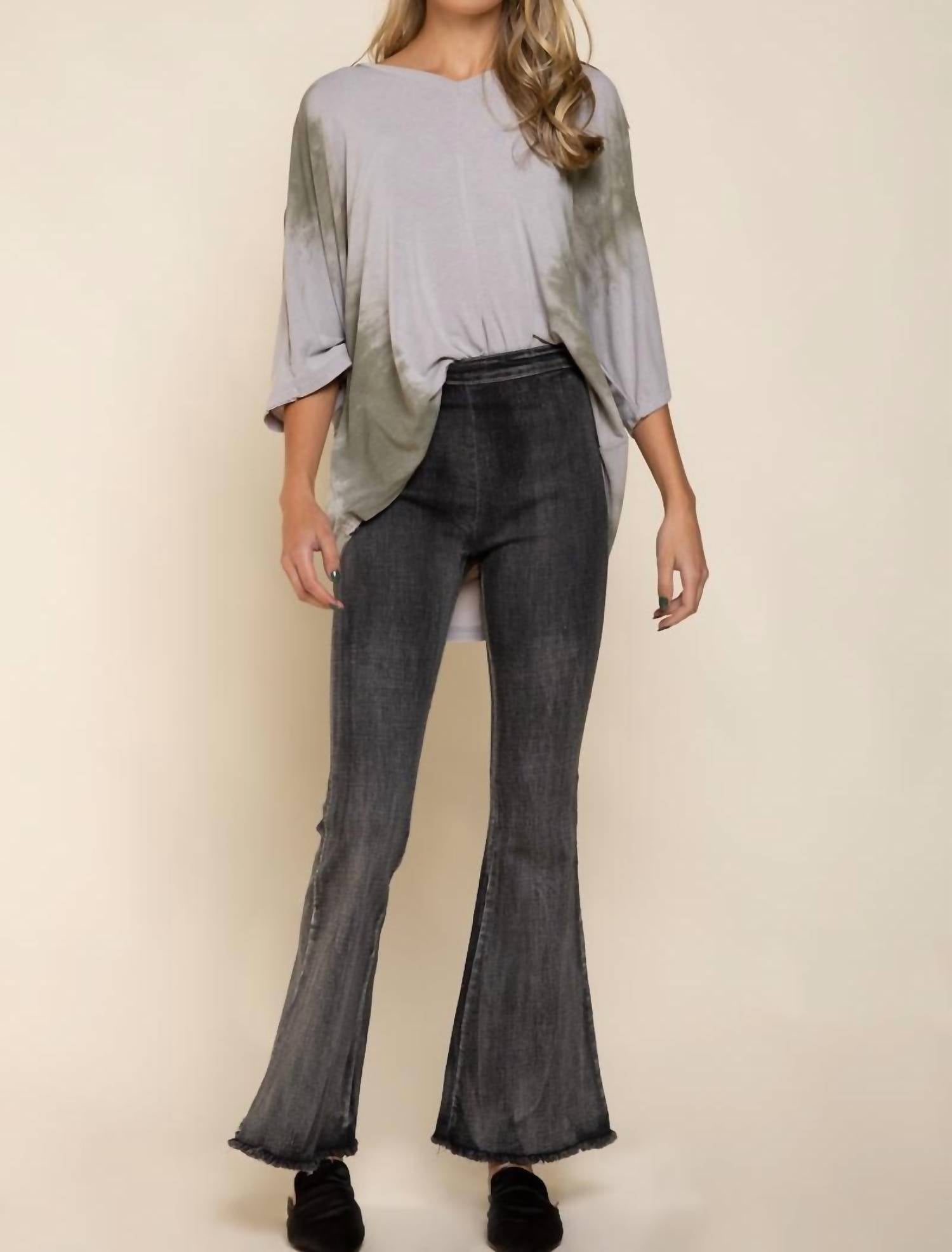 POL Never Felt So Soft Top in grey - women's long sleeve top - view 4
