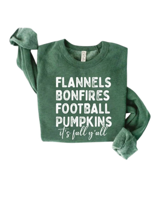 Oat Collective - Unisex Flannels Bonfires Football Pumpkins Sweatshirt