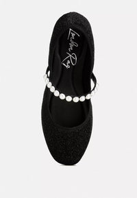 Rag Company - Women's Pearl Embellished Ballerina Flats