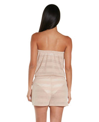 Jordan Taylor - V-Neck Stripe Burn Out Romper