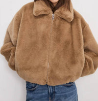 Good American - Faux Fur Collar Jacket