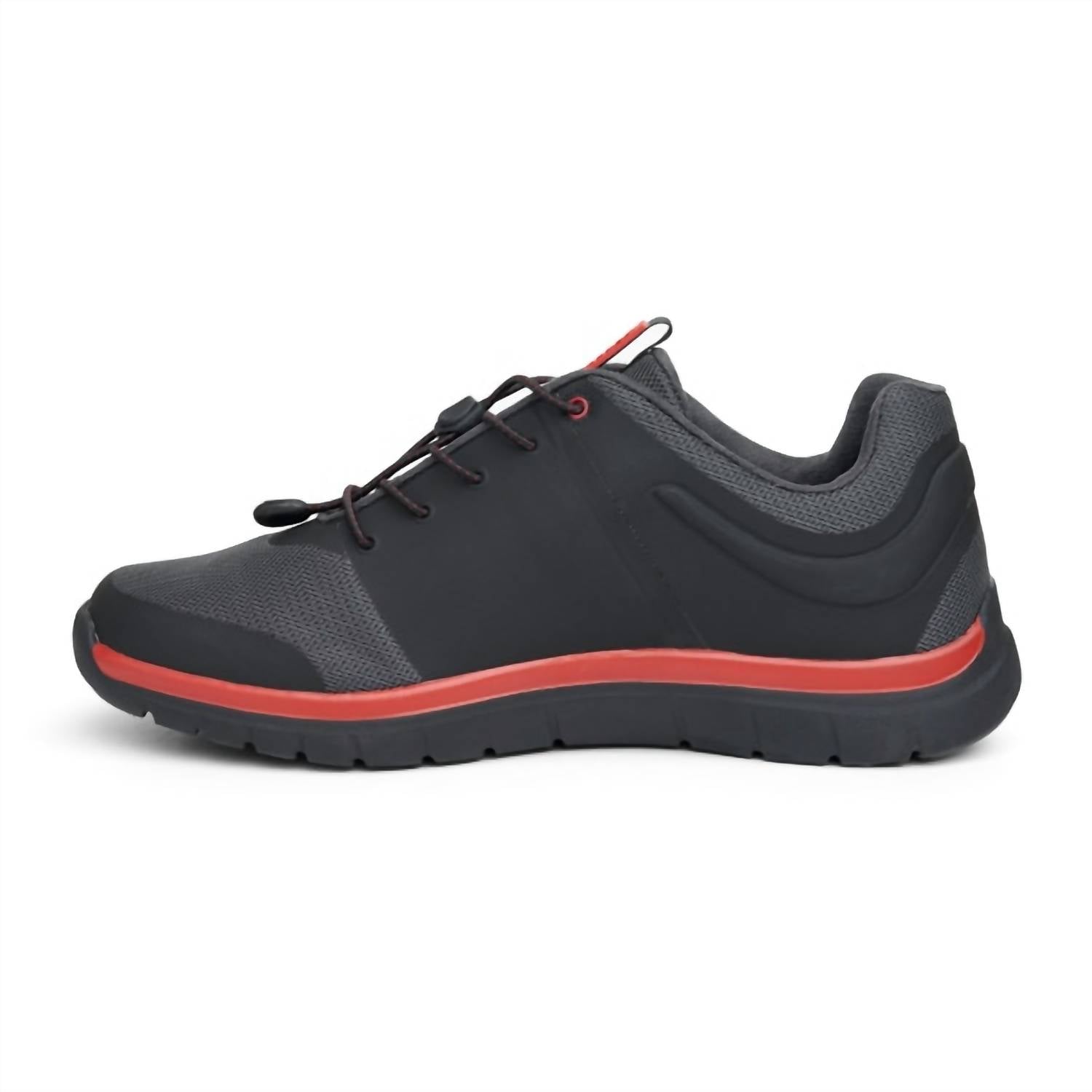 Anodyne Men's Sport Runner Shoe in black red - men's sneaker - alternate view
