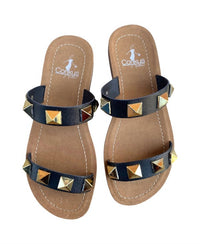 Corkys Footwear Women's Daiquiri Sandals in black strap - women's sandal - detail view