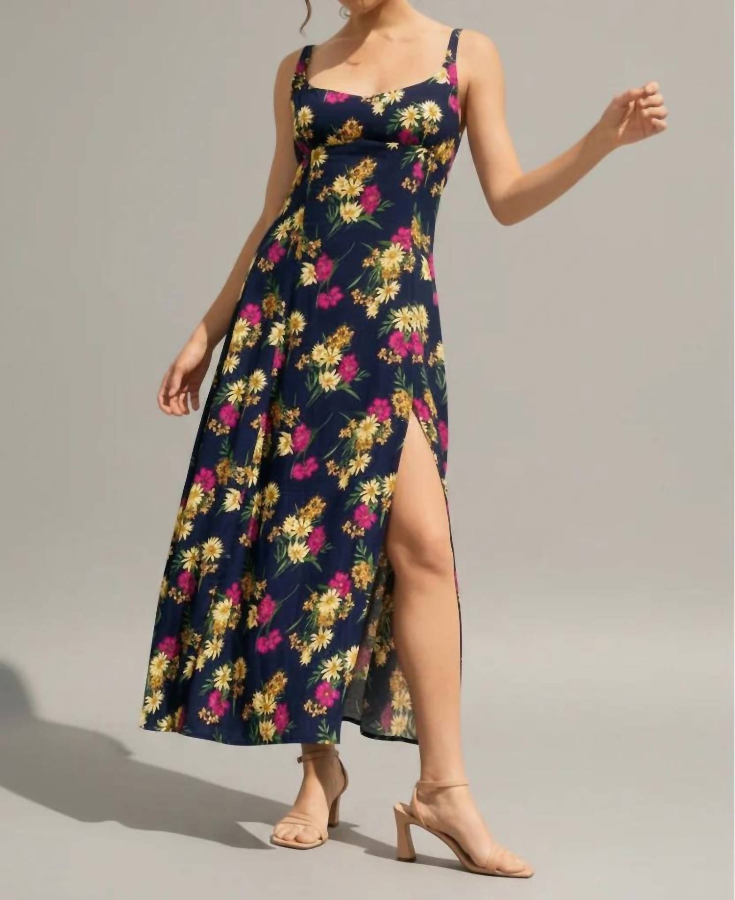 Dress Forum - Paris Floral Side Slit Maxi Dress