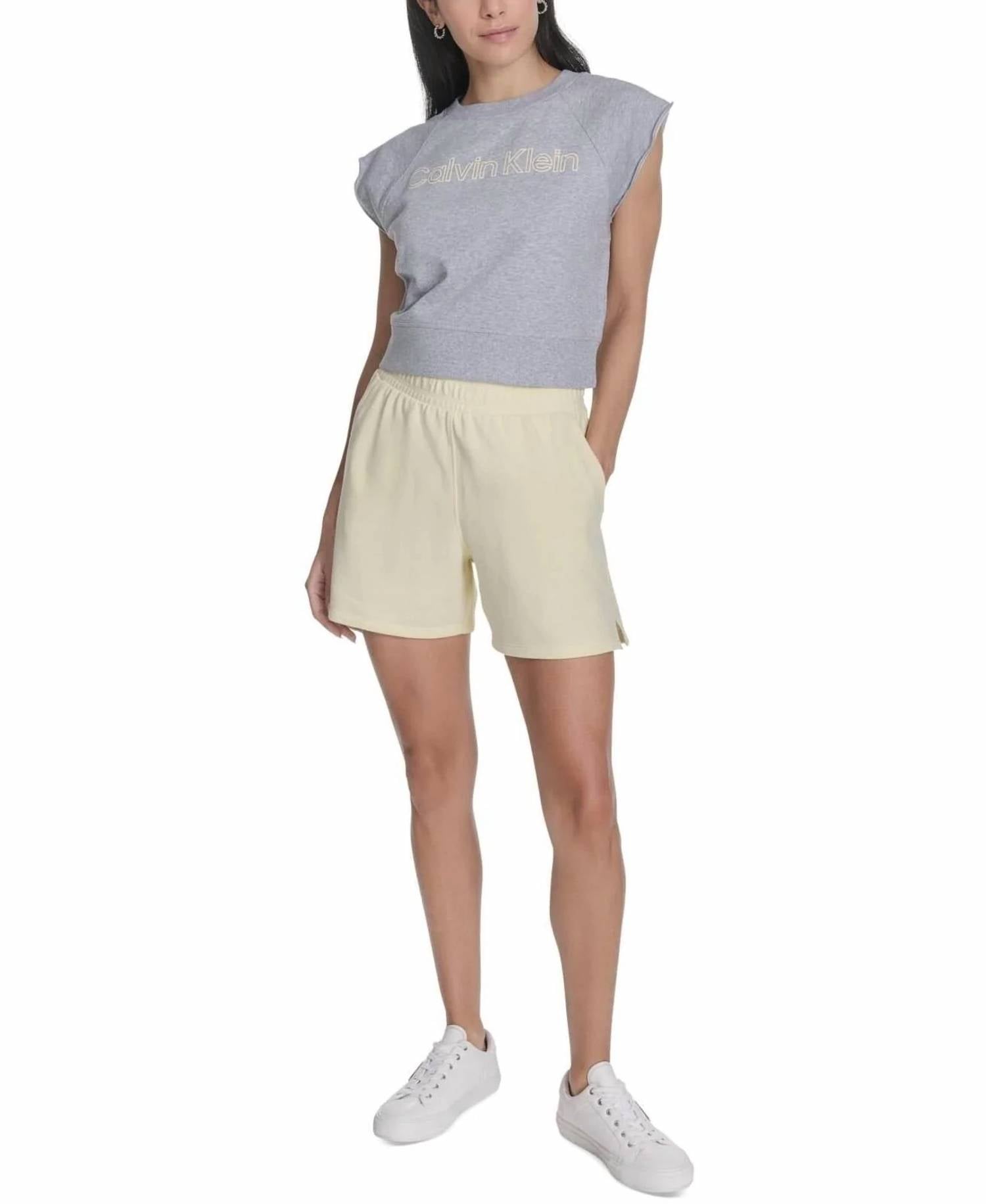 Calvin Klein - Women's Performance Cropped Outline Logo Sweatshirt