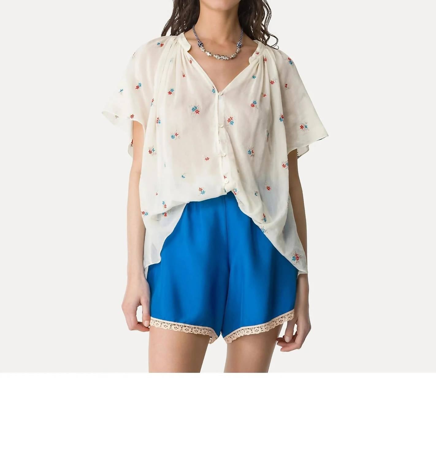 Forte Forte - Petites Fleurs Embroidery Voile Bohemian Shirt