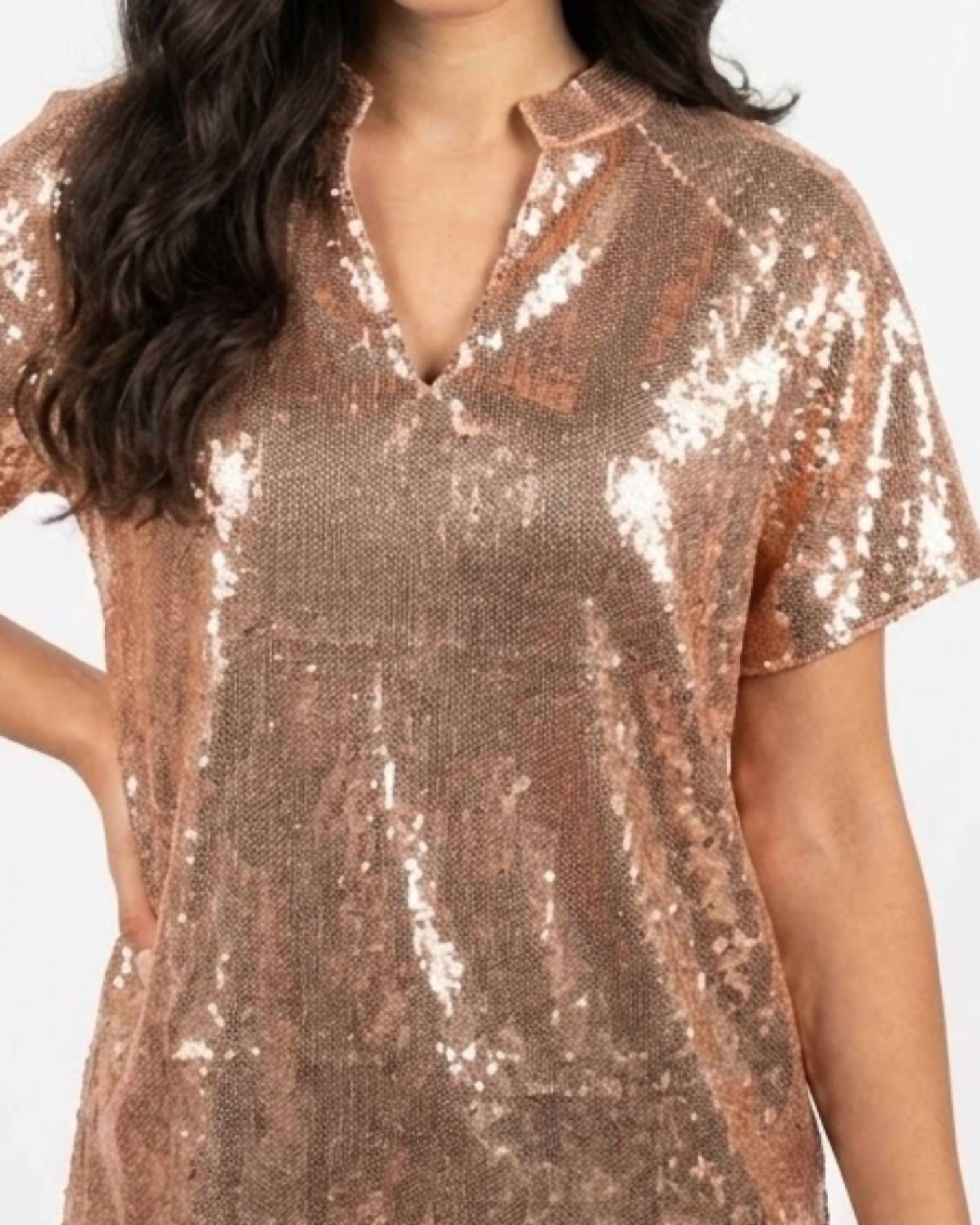 Layerz Clothing - V-neck Sequin Top