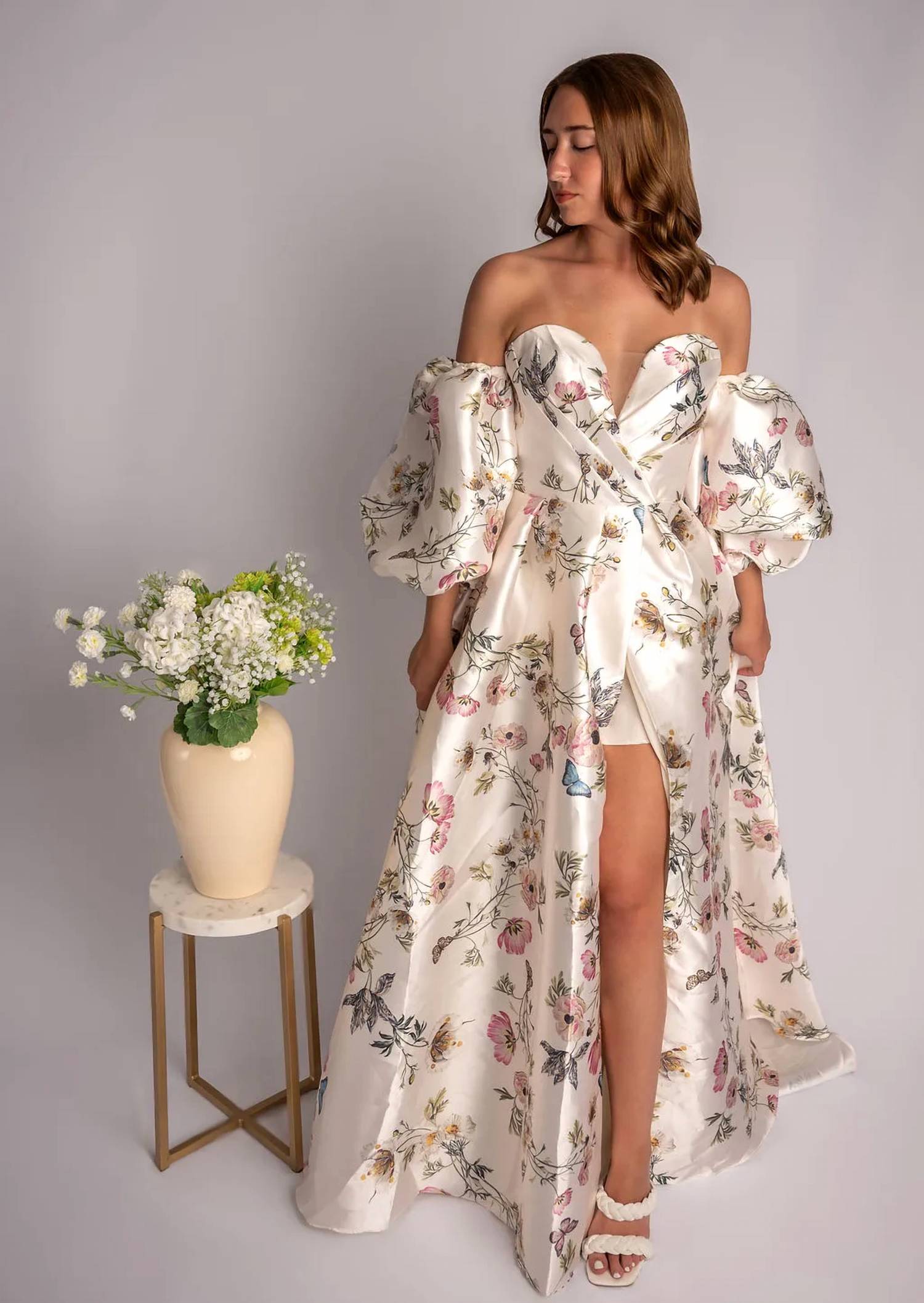 Couture Lee - Metallic Jersey Prom Gown